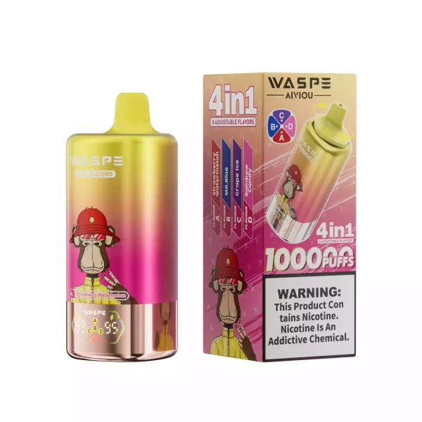 WASPE-4in1-Flavor-100000-Puffs-Low-Nicotine-Bulk-Buy-Original-Rechargeable-Disposable-Vapes-Wholesale-3 WASPE 4 in 1 100k puff 5% nikotyny